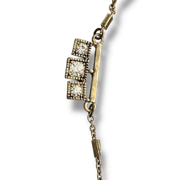 Vintage Ann Taylor Crystal Statement Necklace 30inch - Picture 6 of 8